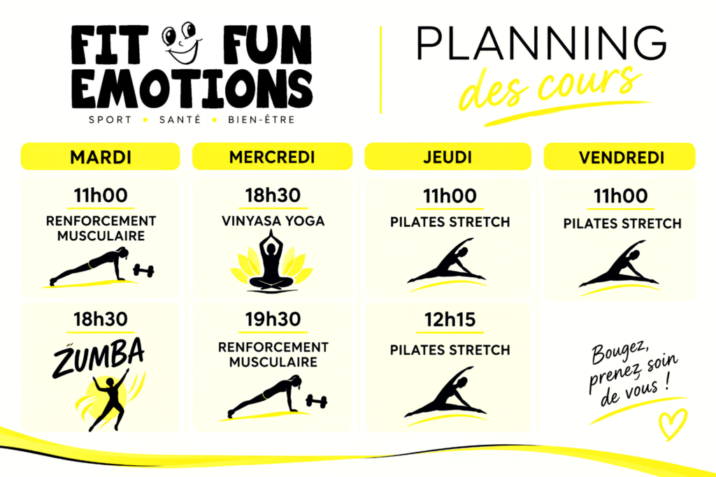 Planning Cours Collectifs Fit Fun Emotions